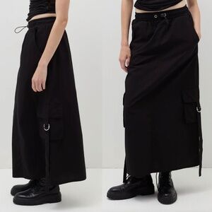 B.ANGEL (OVS-Italian Brand) LONG PARACHUTE - Maxi skirt - black. Size M. NWT